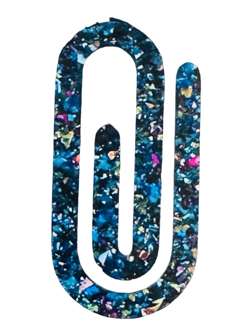 Oversized Blue Confetti Acrylic Paper Clip Bookmark | Jumbo Planner Bookmark